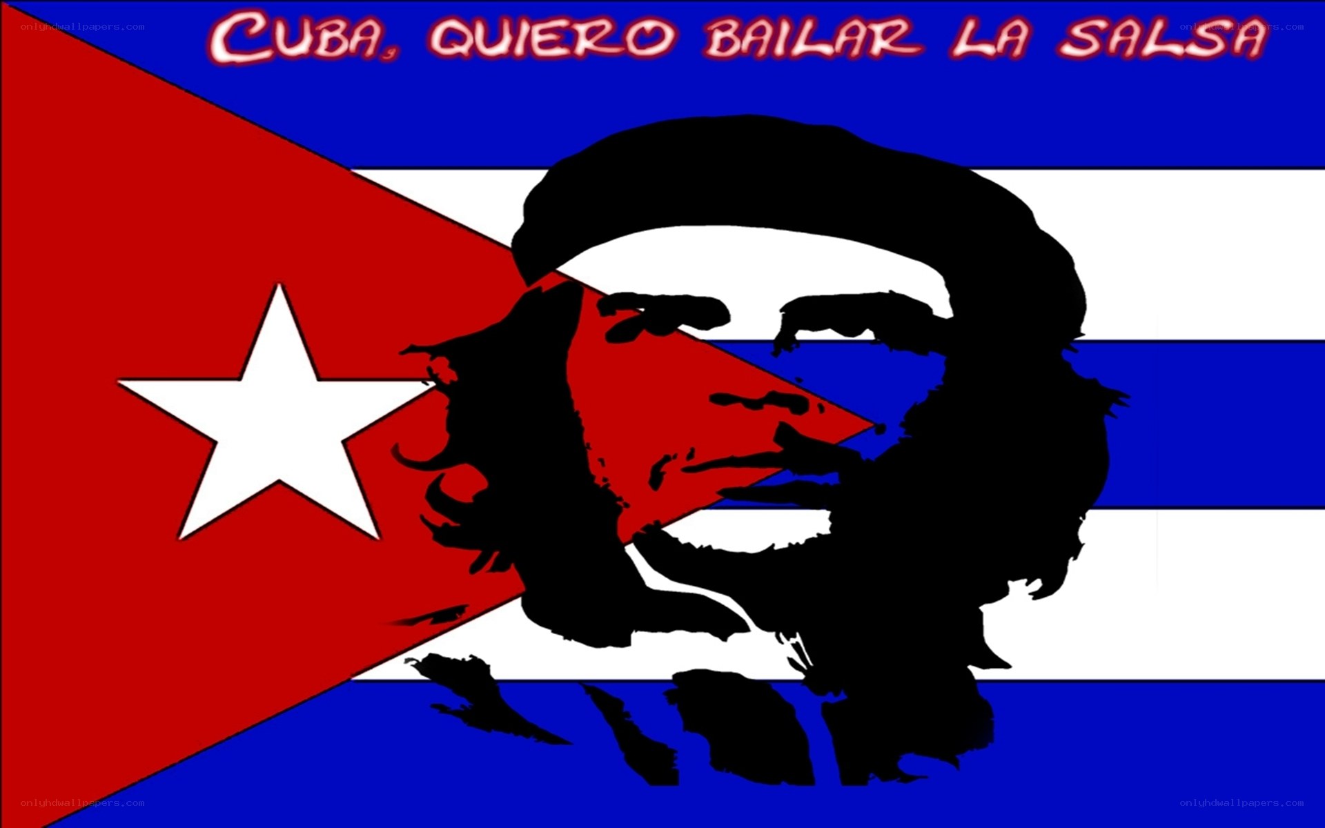 Che Guevara with Cuban flag