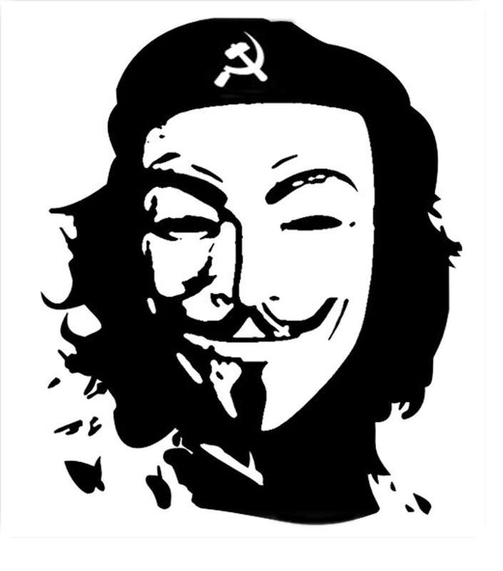 Che Guevara with Guy Fawkes mask
