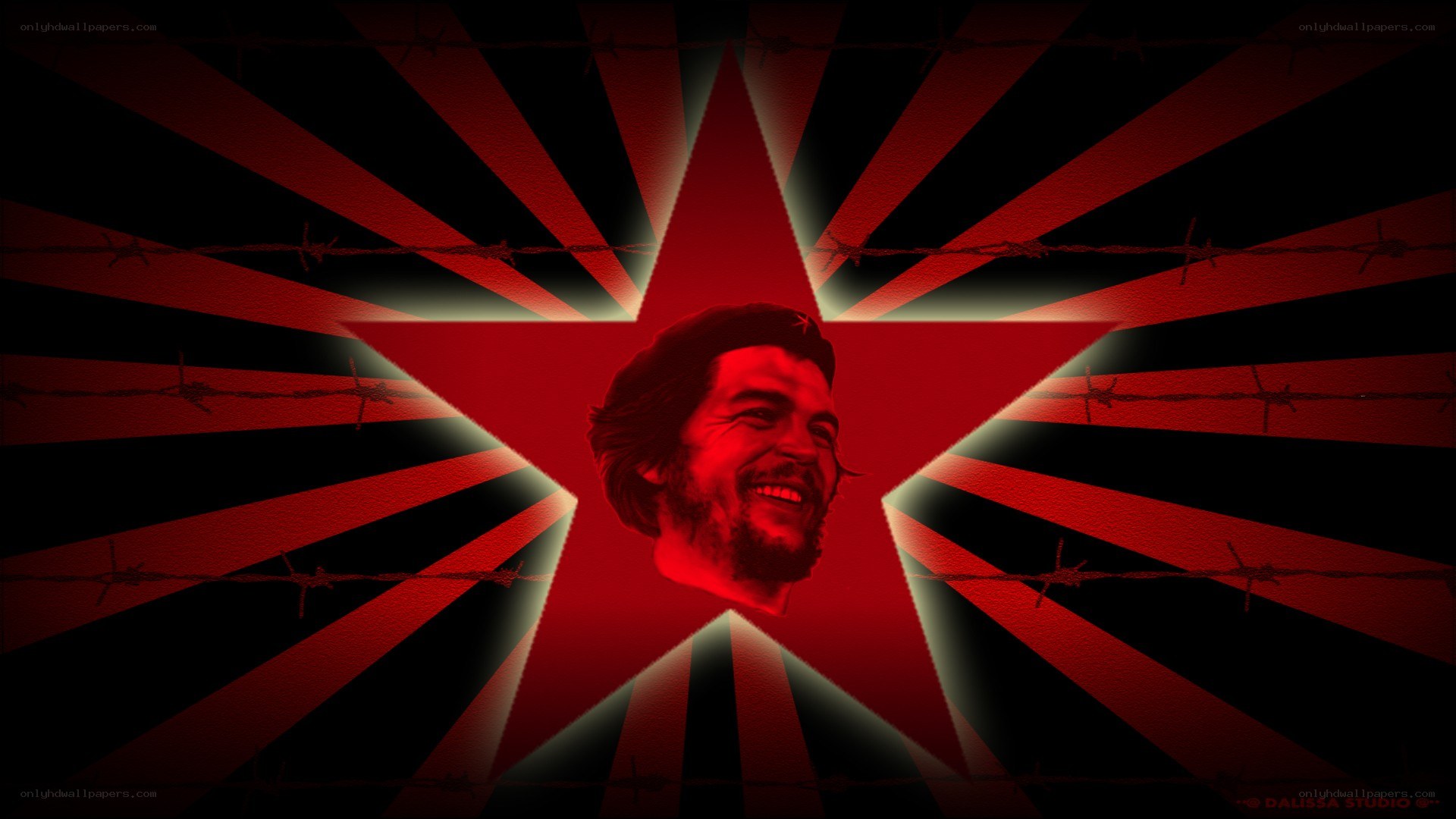 Che Guevara with red star