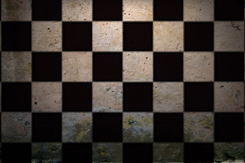 checkerboard pattern on stone
