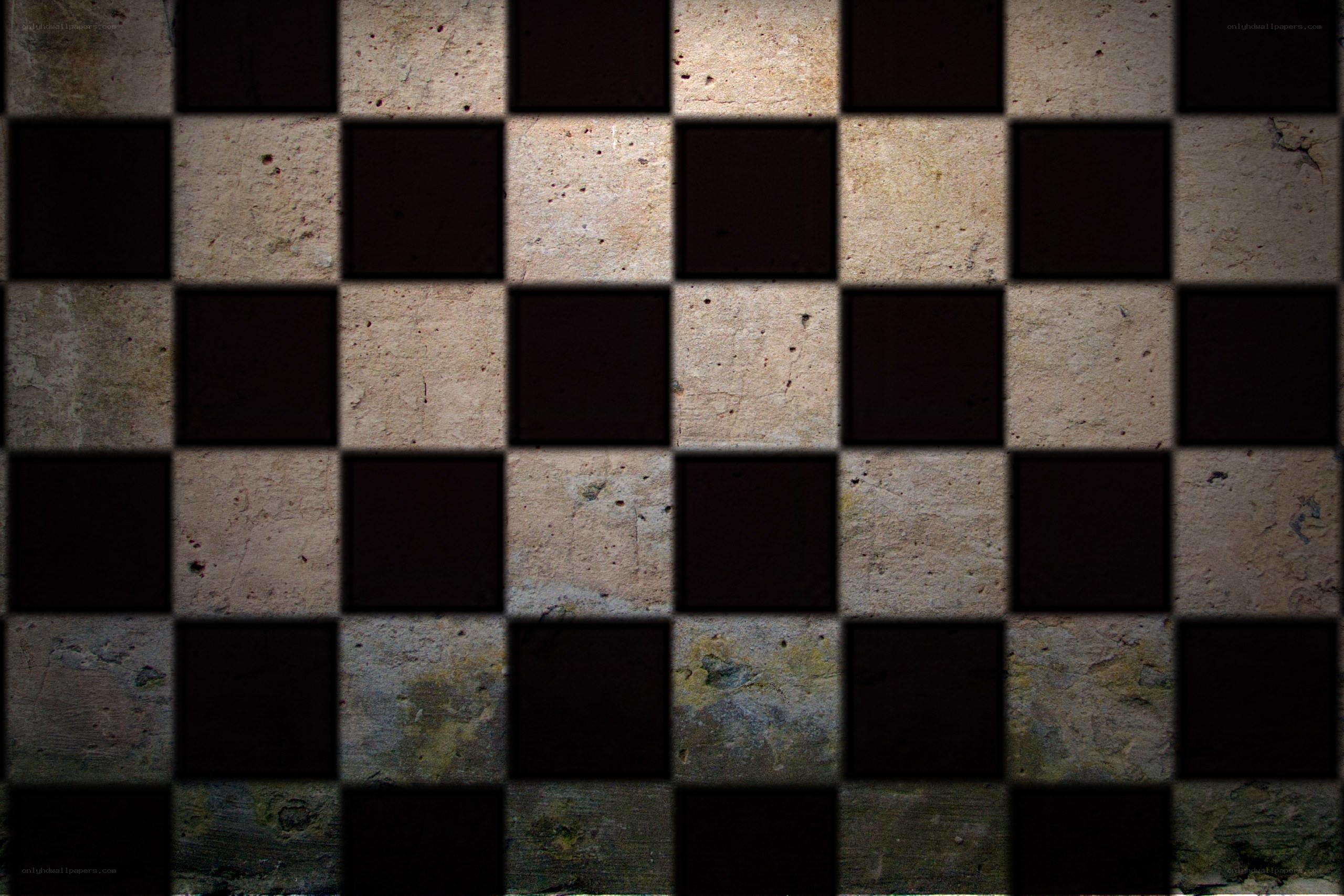 checkerboard pattern on stone