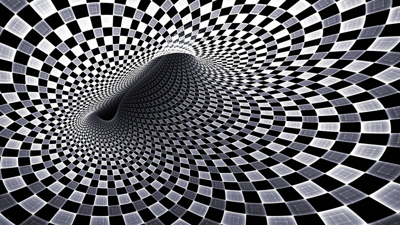 checkerboard tunnel illusion