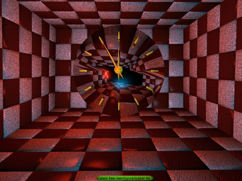 Checkerboard tunnel with clock