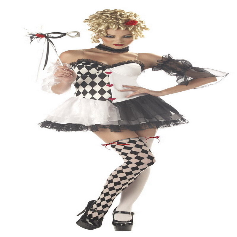 checkered costume woman
