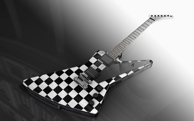 checkered electric guitar