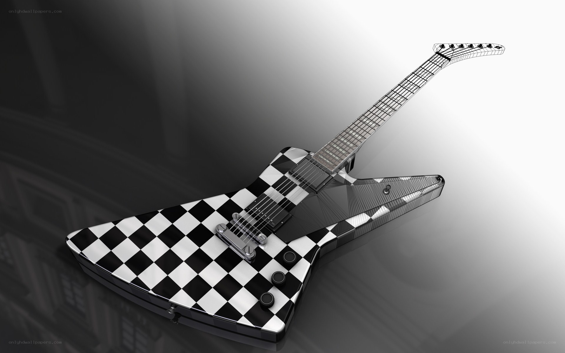 checkered electric guitar