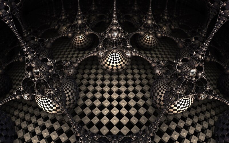 Checkered Fractal Structure — Black