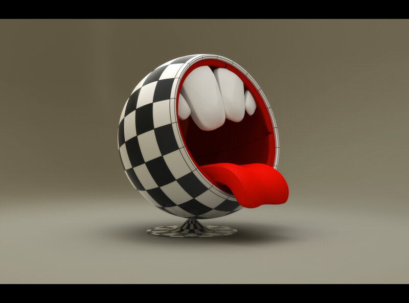 checkered mouth chair