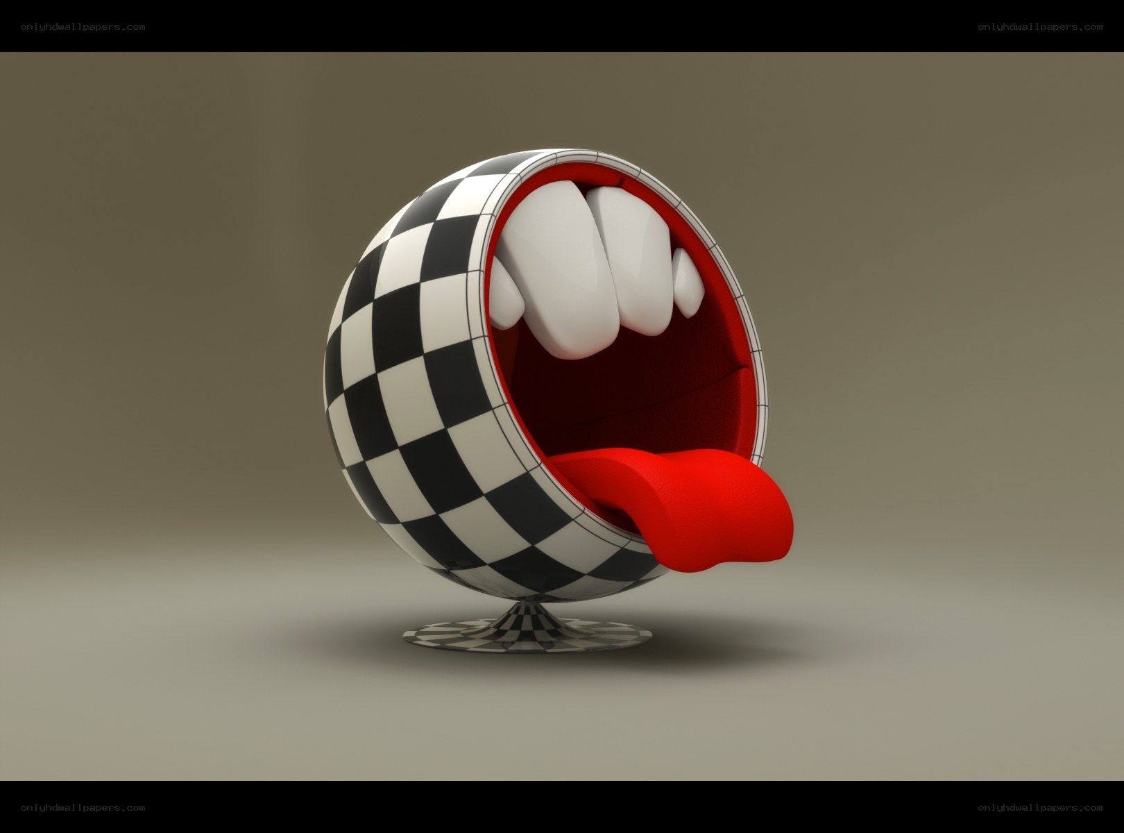 checkered mouth chair