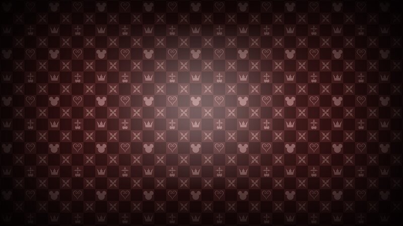 Checkered Pattern with Icons — Brown