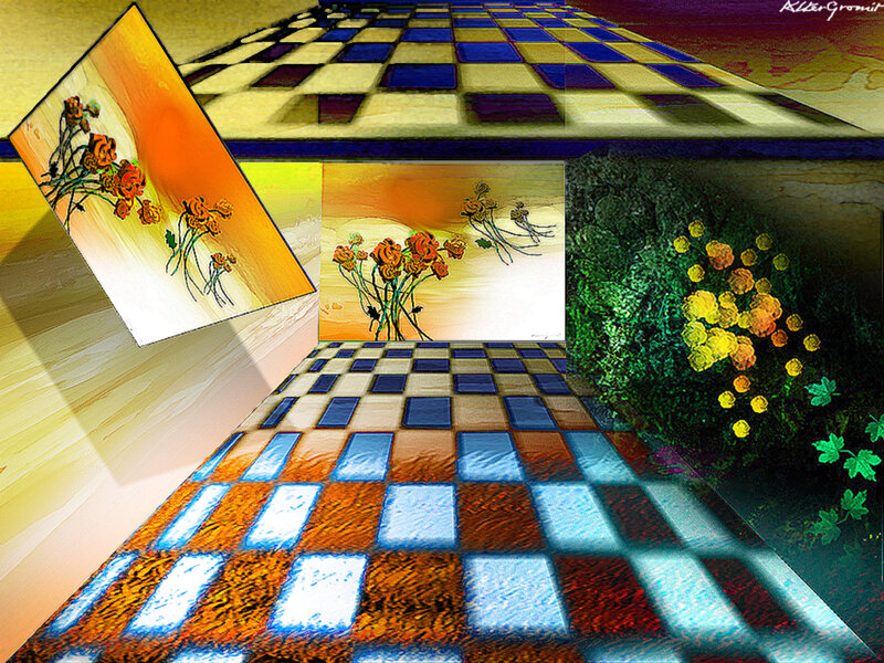 Checkered Room with Paintings