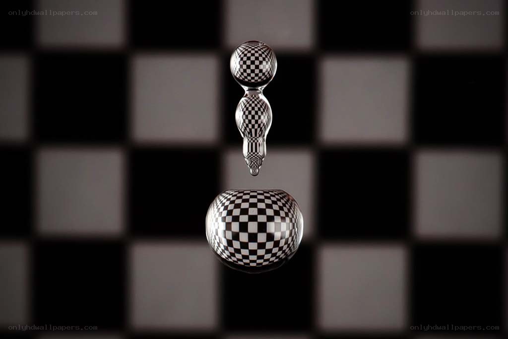 checkered sphere in water
