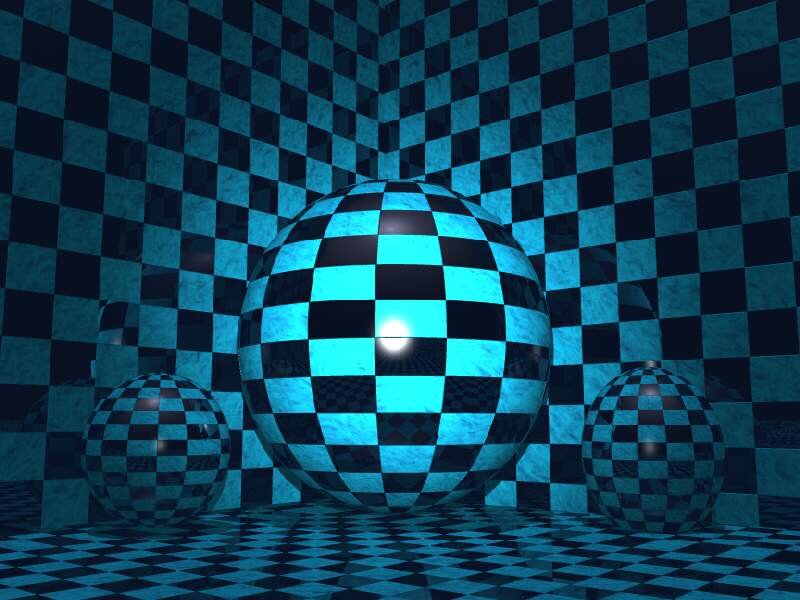 Checkered Spheres in Room