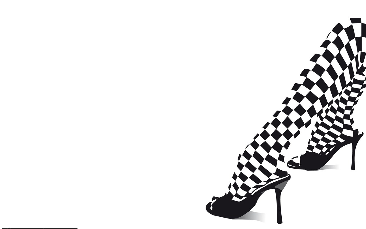 checkered stockings and heels