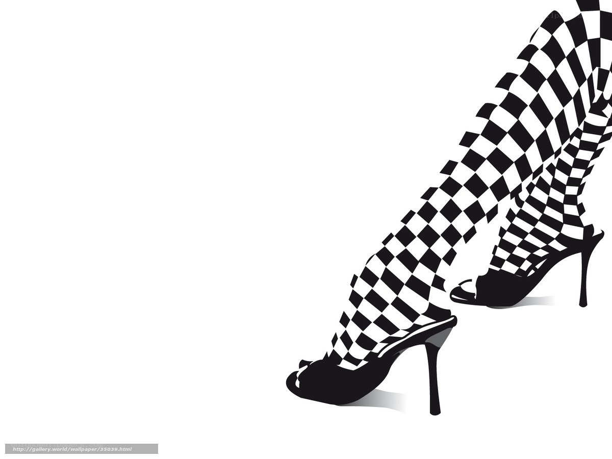checkered stockings and heels