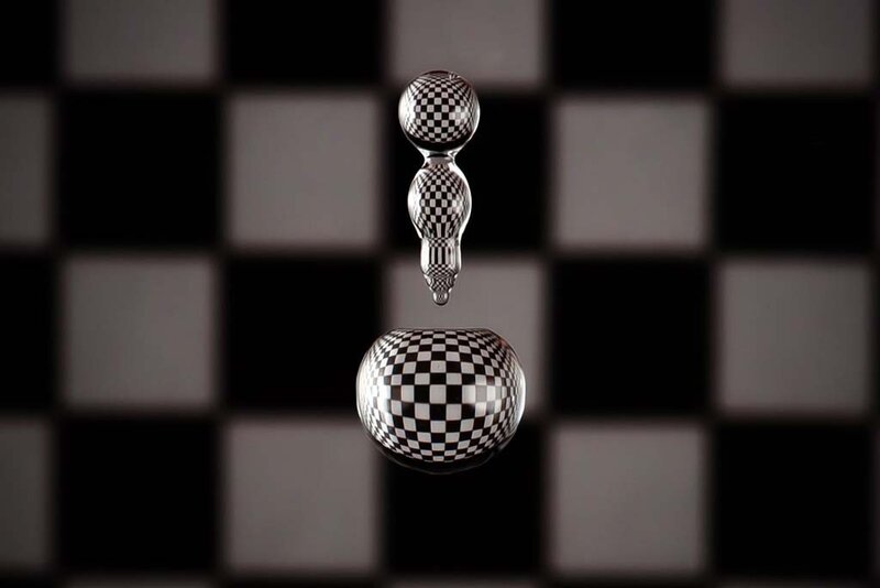 Checkered Water Droplets