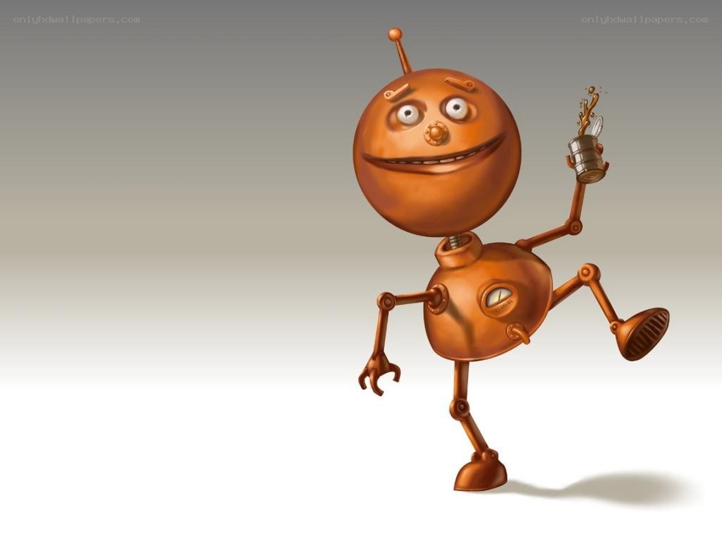 cheerful robot dancing
