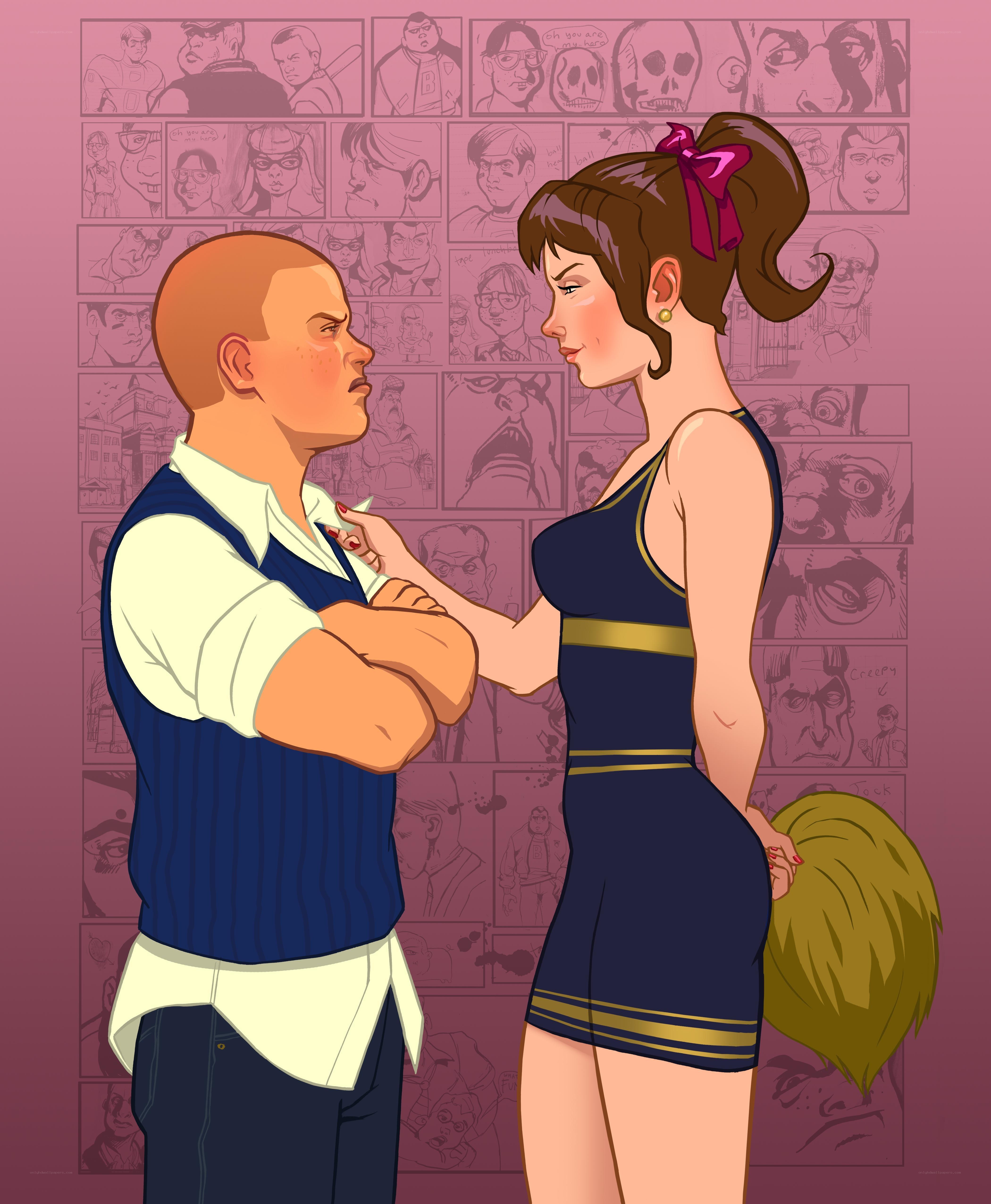 cheerleader and student confrontation