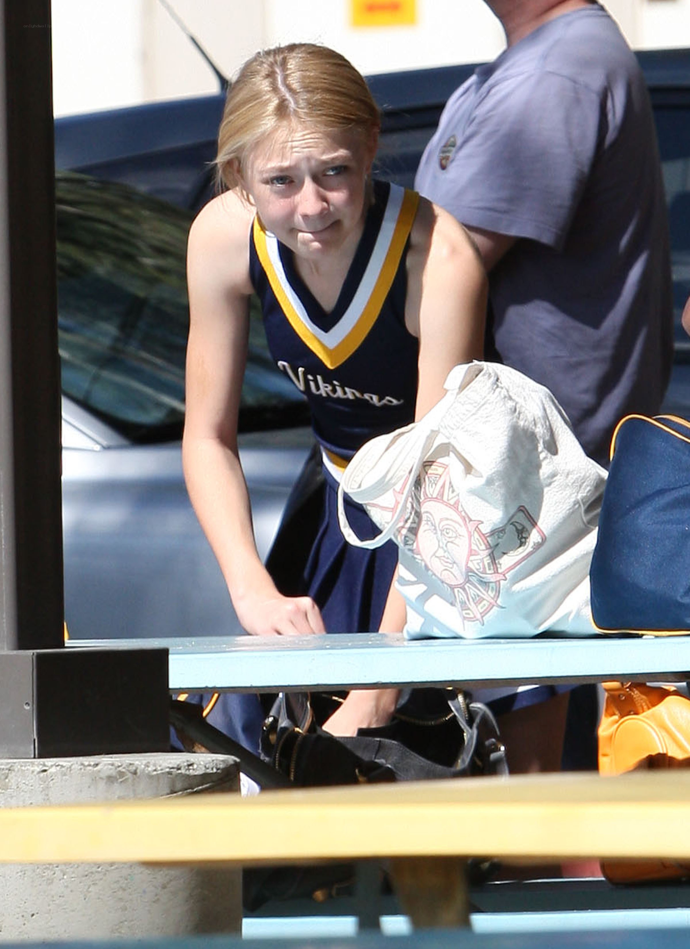 cheerleader at outdoor event