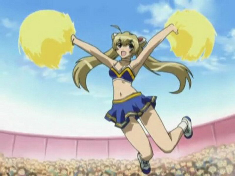 cheerleader in action