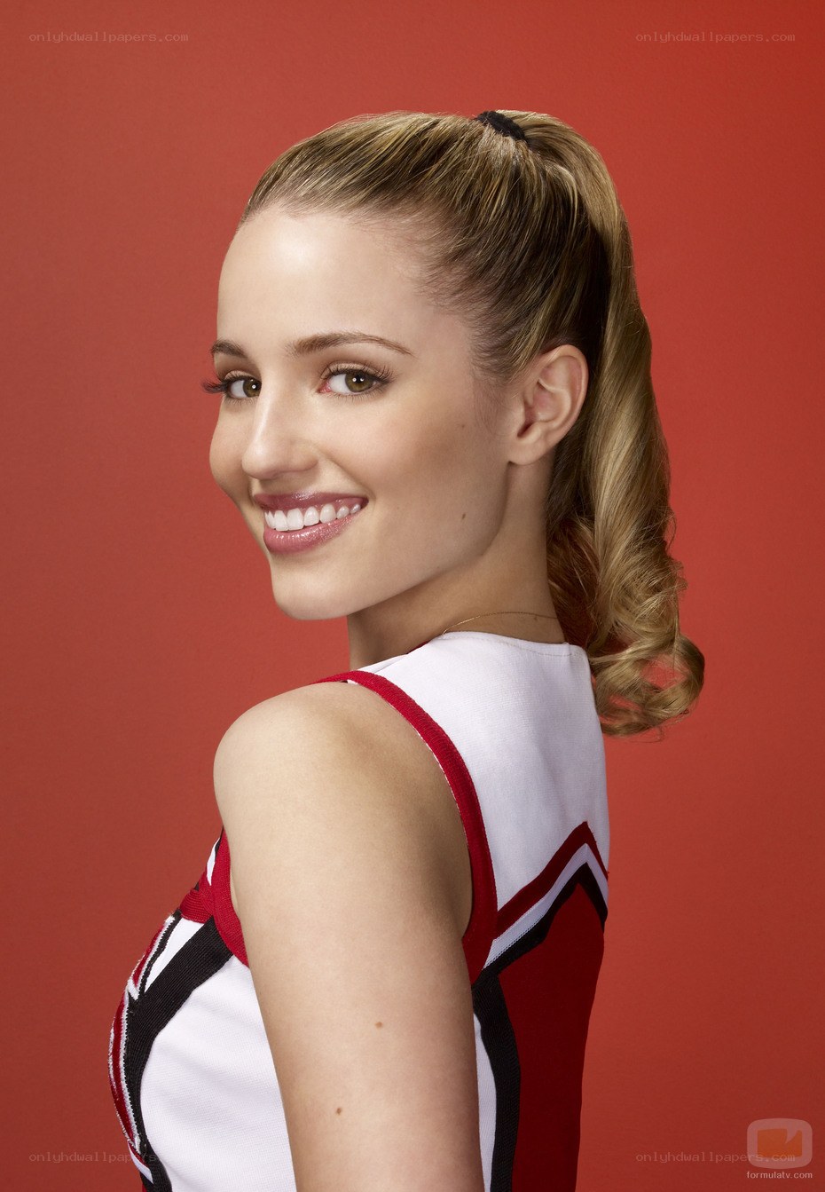 cheerleader in red and white uniform