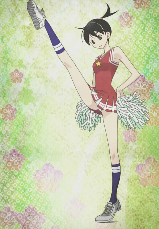 cheerleader in red uniform