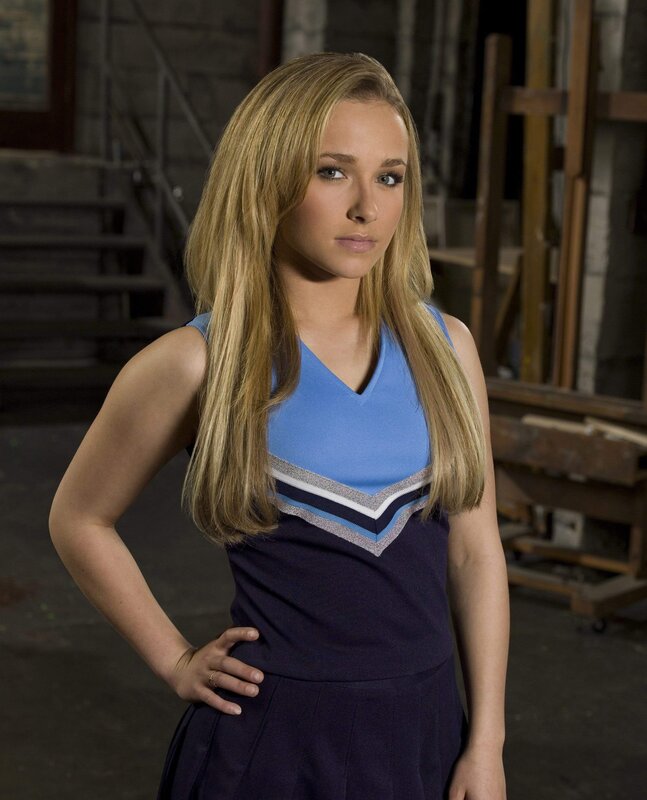 cheerleader in warehouse