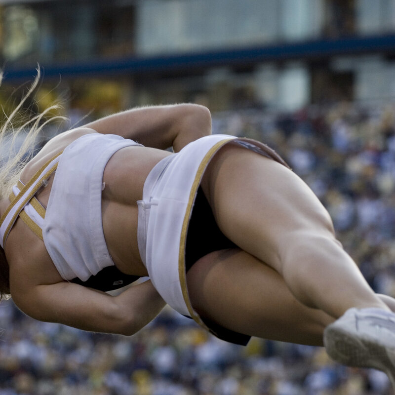 cheerleader mid-jump