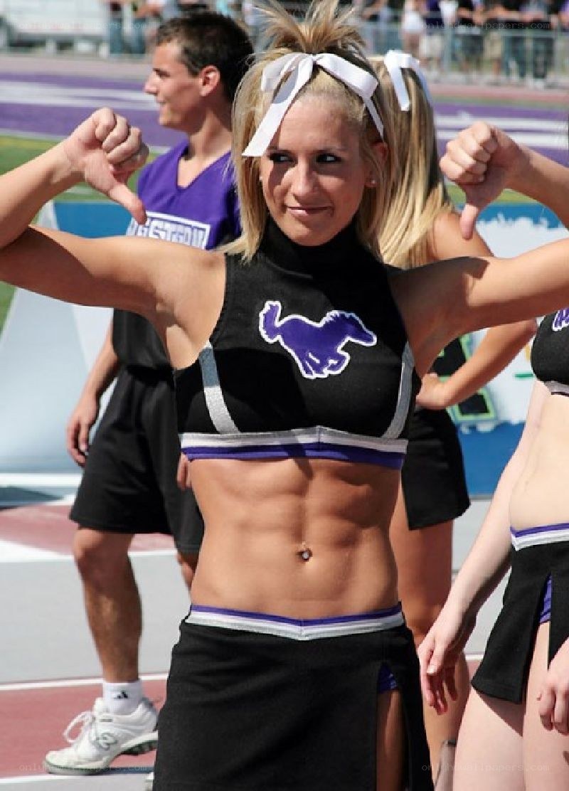 Cheerleader on a track