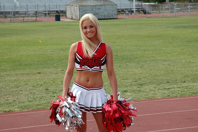 cheerleader on a track