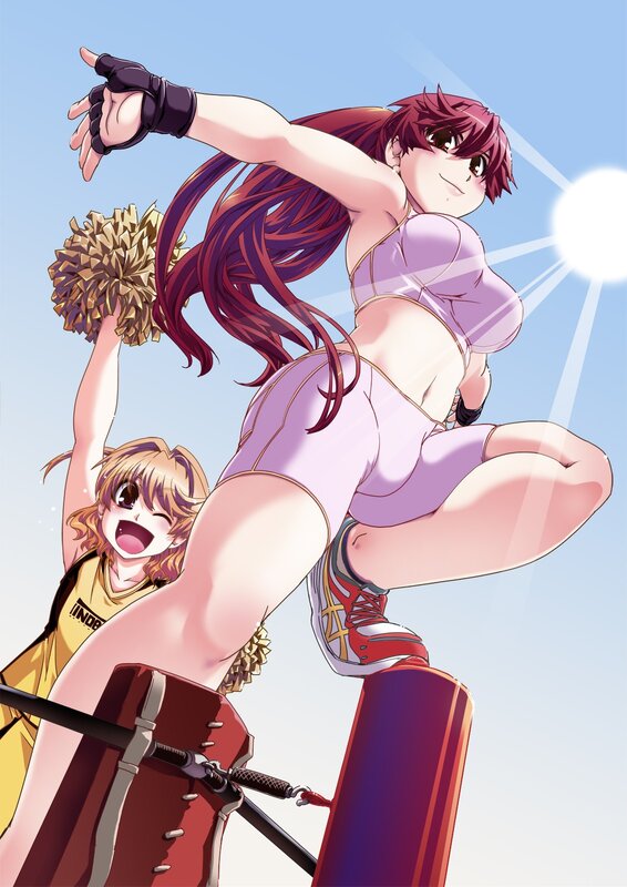 Cheerleader Performing Stunt — Purple