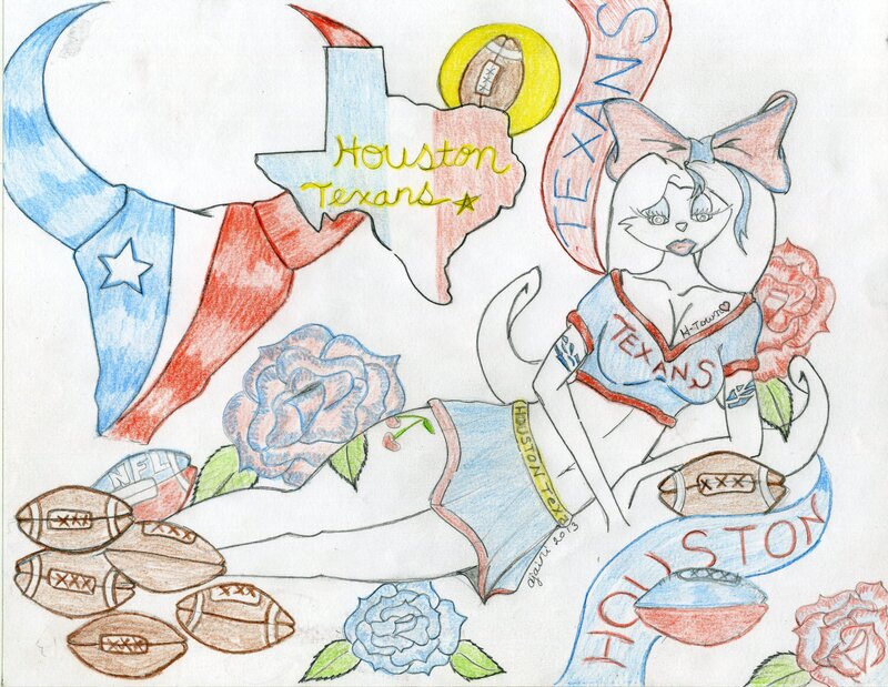 Cheerleader with Footballs