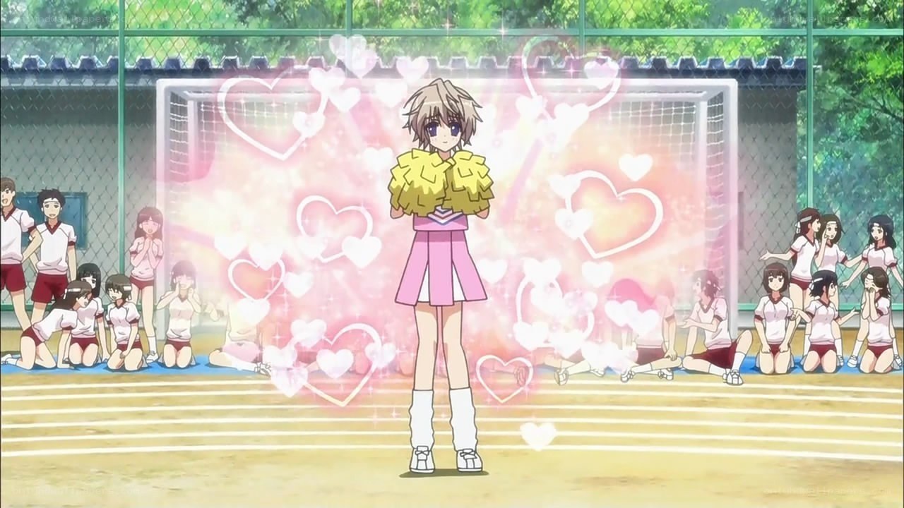 cheerleader with hearts