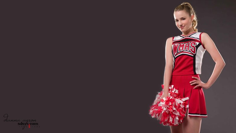 cheerleader with pom-poms