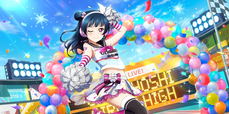 Cheerleader with Pom-poms — Blue, Festive