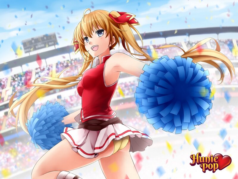 Cheerleader with Pom-poms — Blue