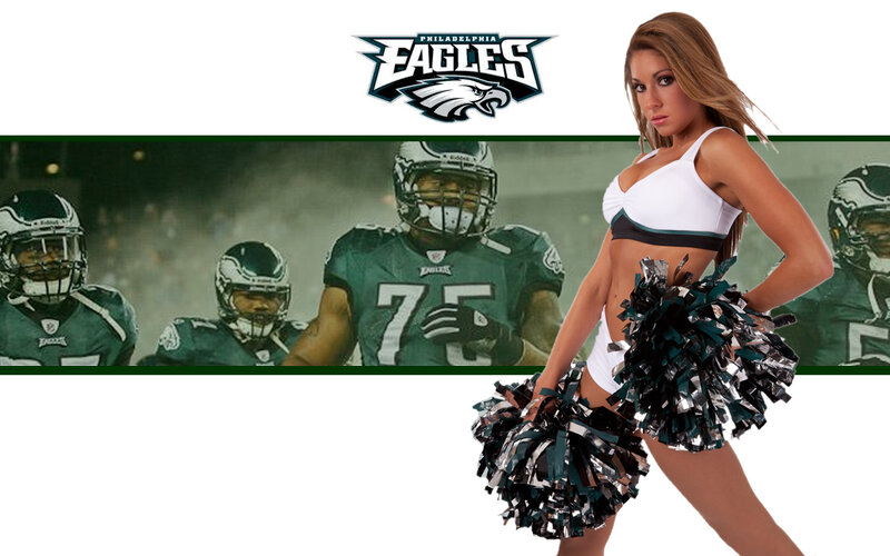 Cheerleader with Pom-poms — White, Confident, Photograph, Football Players