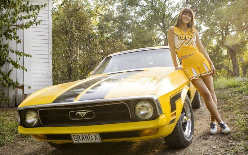 Cheerleader with Yellow Car — Bright