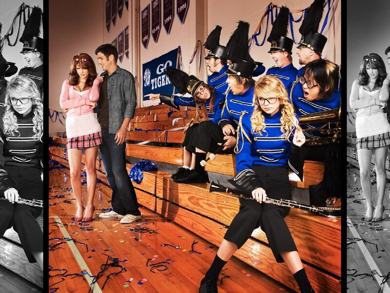 Cheerleaders and Band Members