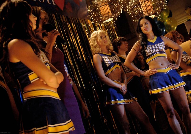 cheerleaders at a party