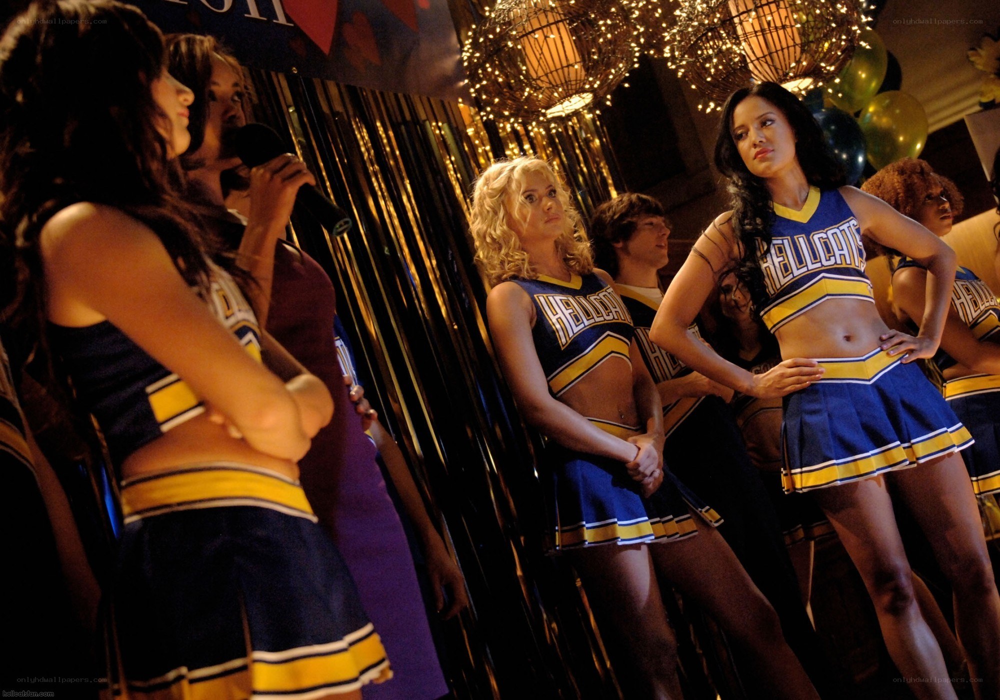 cheerleaders at a party