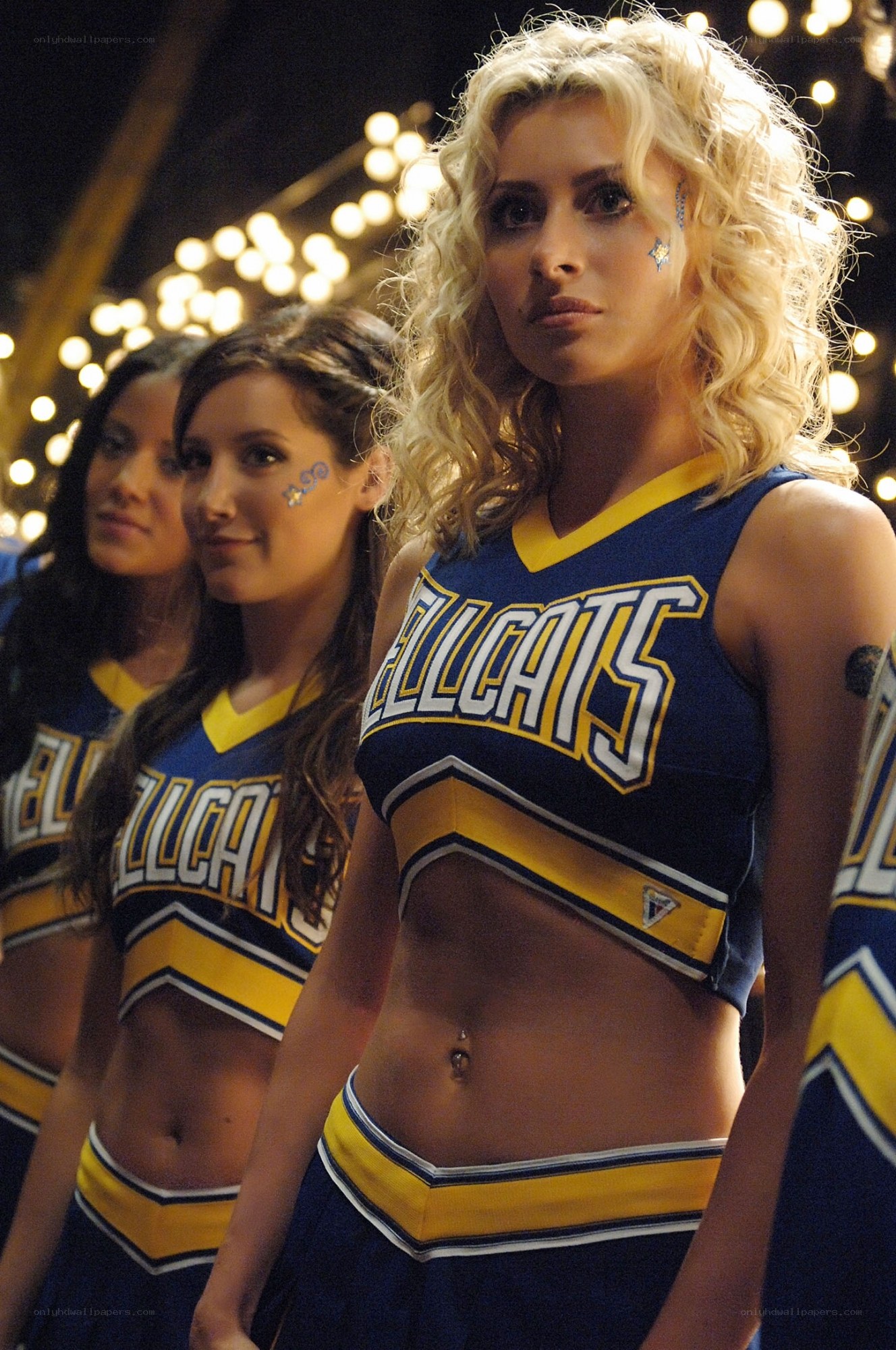 cheerleaders at night event