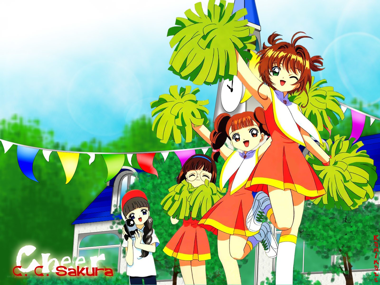 cheerleaders at school event