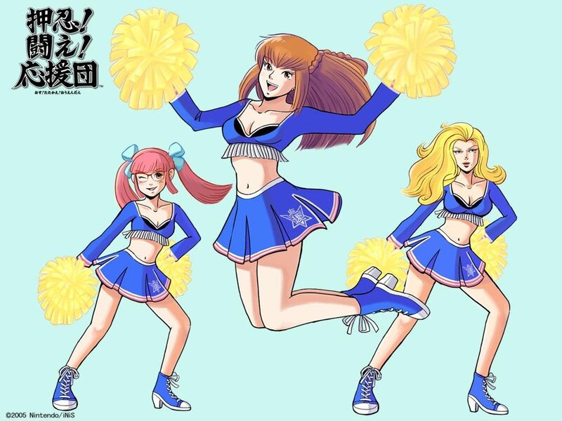 Cheerleaders in Blue Uniforms — Energetic, Anime
