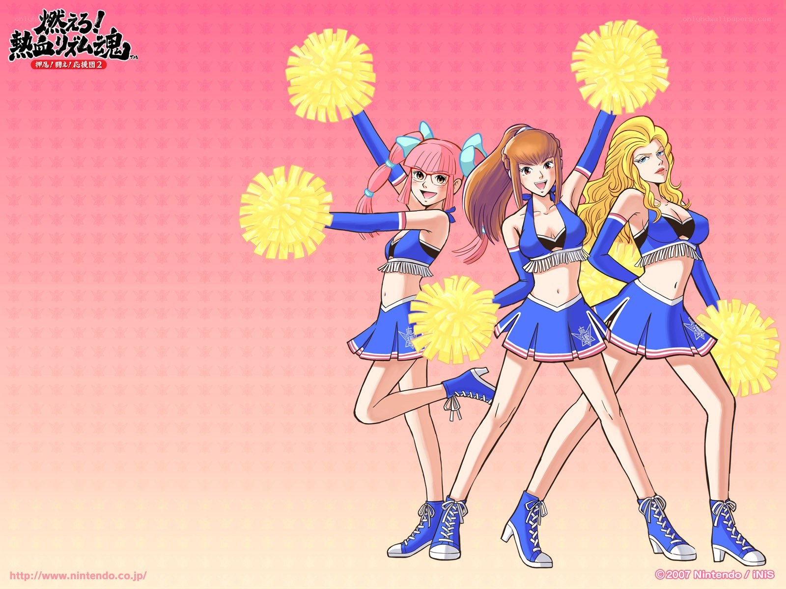 cheerleaders in blue uniforms