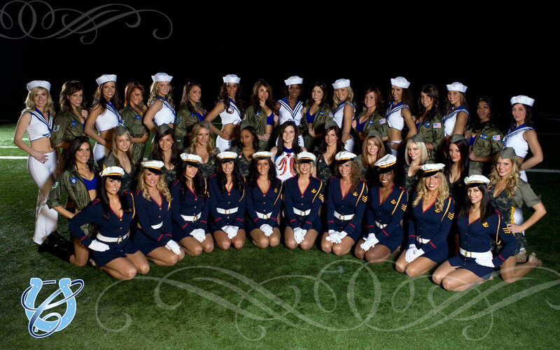Cheerleaders in Military Uniforms