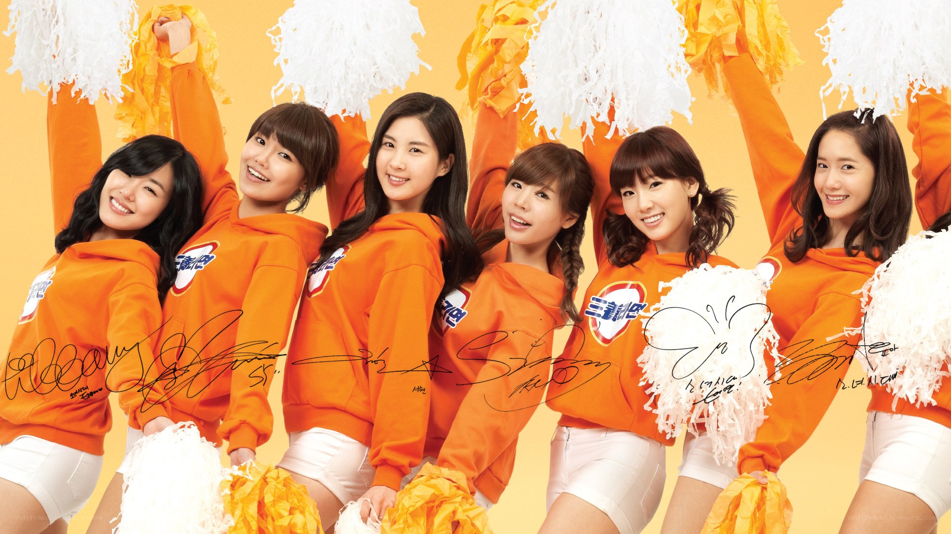 cheerleaders in orange