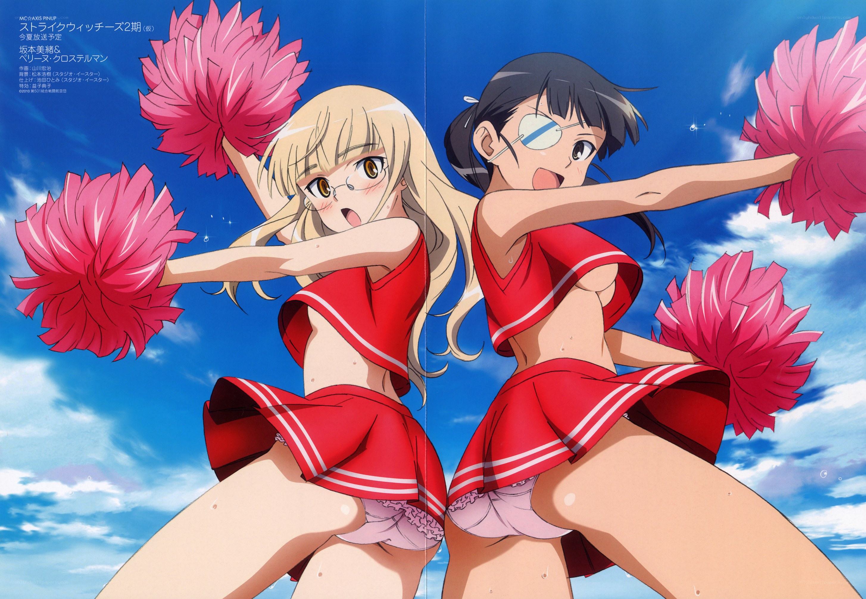 Cheerleaders in red uniforms