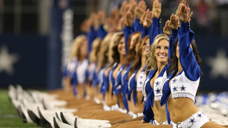 Cheerleaders in Uniform — Blue, Energetic, Night