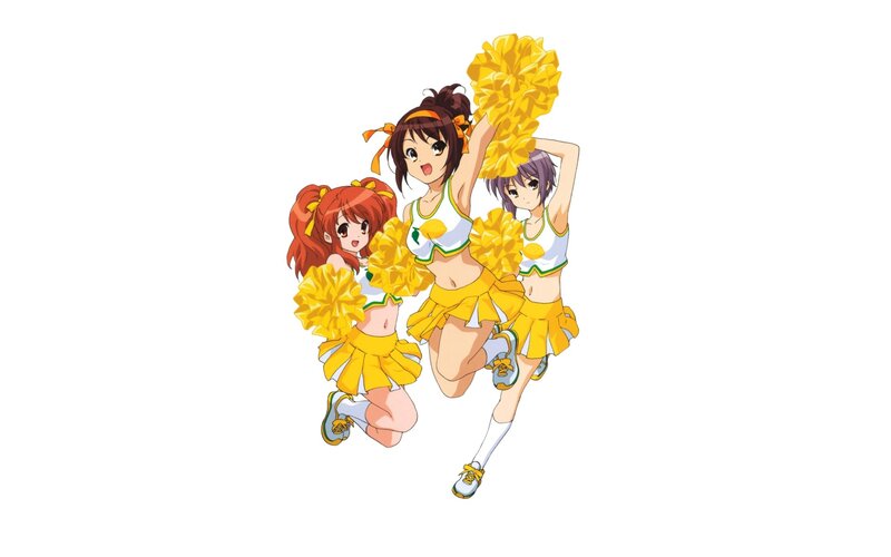 cheerleaders in yellow uniforms